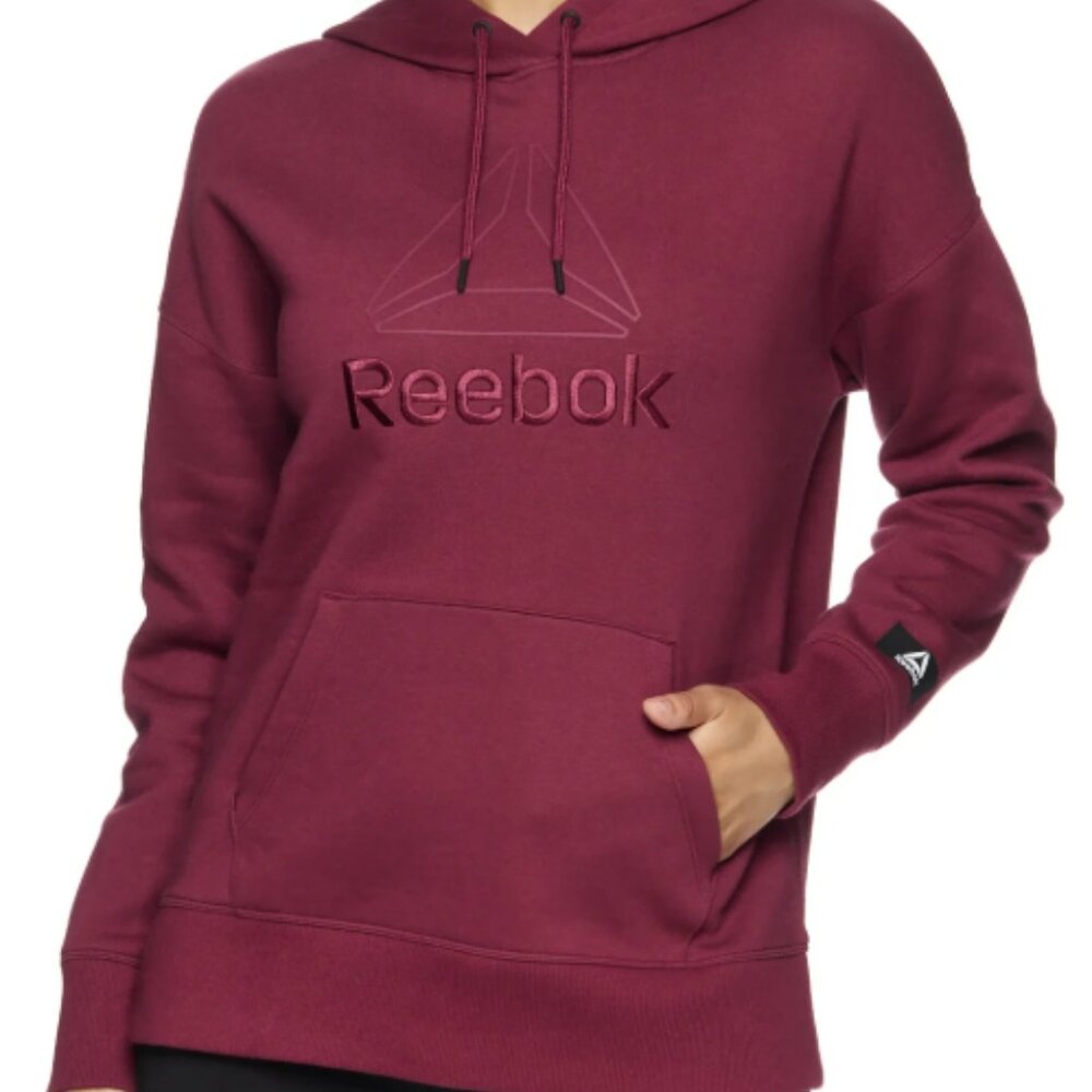 Reebok Women's PLUS  Logo Hoodie with Pocket Maroon Size 3XL  NWT